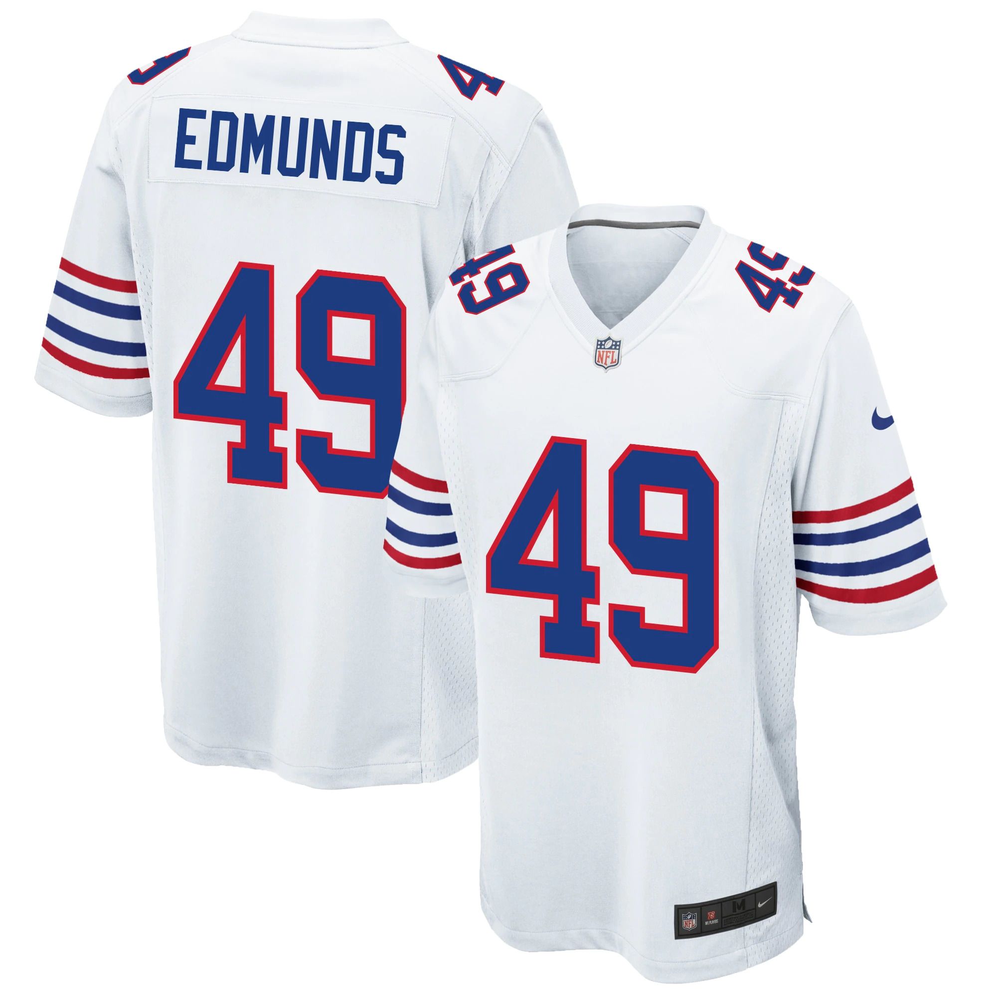 Men Buffalo Bills 49 Tremaine Edmunds Nike White Alternate Game NFL Jersey